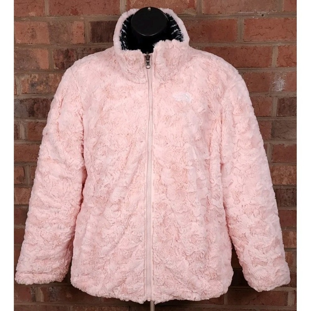 The North Face Reversible Mossbud Swirl Pink Insulated Full Zip Jacket Girls XL - Picture 3 of 9